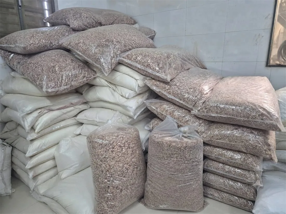 Bulk bags of dehydrated onion products ready for export