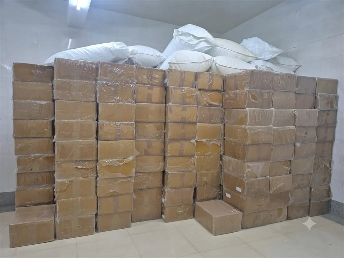 Export cartons packed for international shipment