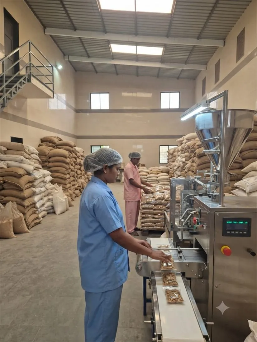 Packing line in operation at a partner processing facility within our supply network